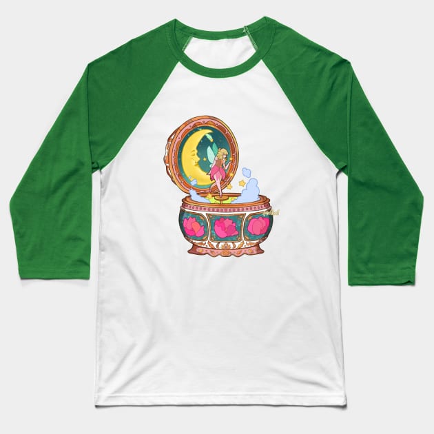 Fairy Music Box Baseball T-Shirt by paintdust